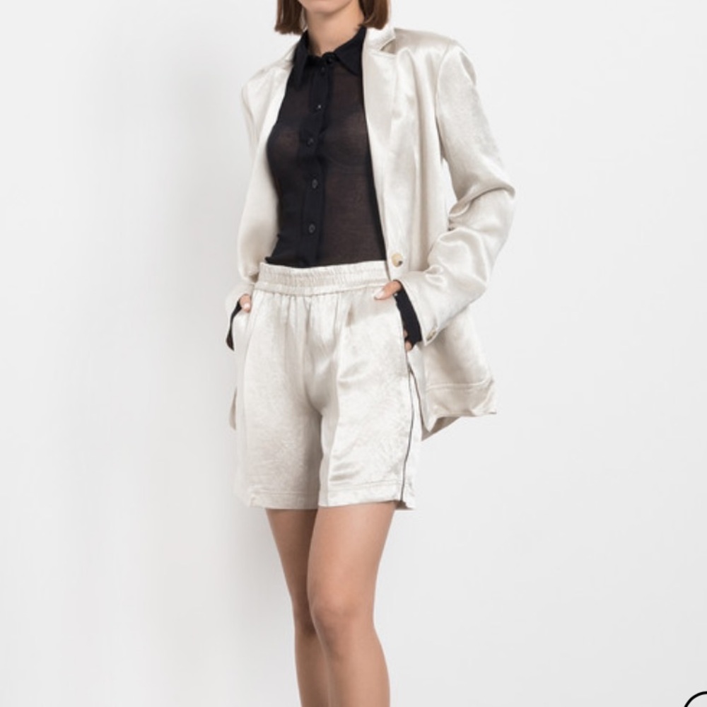 Helmut Lang satin-finished cotton shorts
